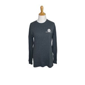 Southern Couture Gray Tailgate Football Teal Pink White Long Sleeve T shirt Sz S